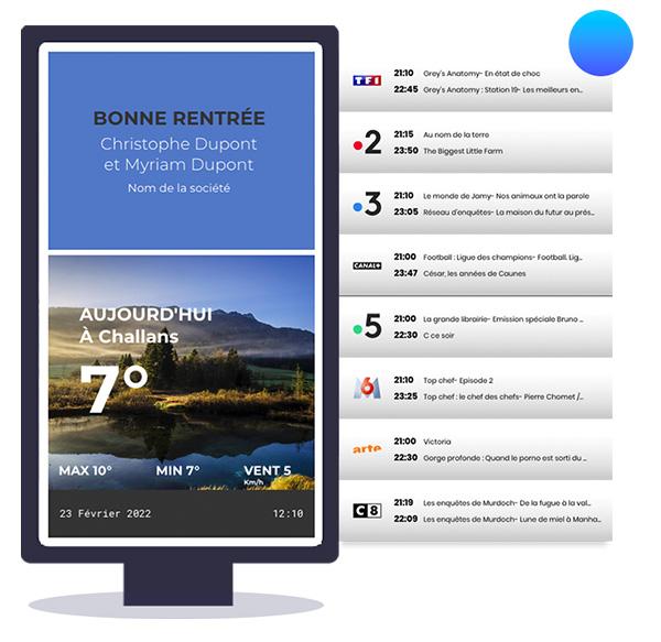 Flux meteo programme tv affichage dynamique PRO-DISPLAY