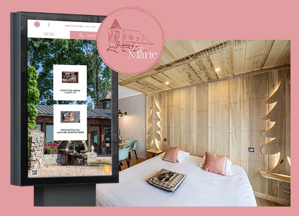 display kiosk affichage interactif hotel spa chez marie